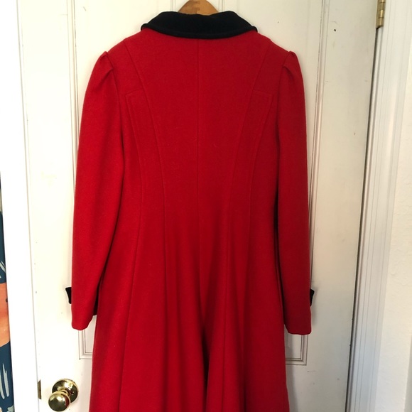Vintage red military style pea coat - Picture 7 of 8